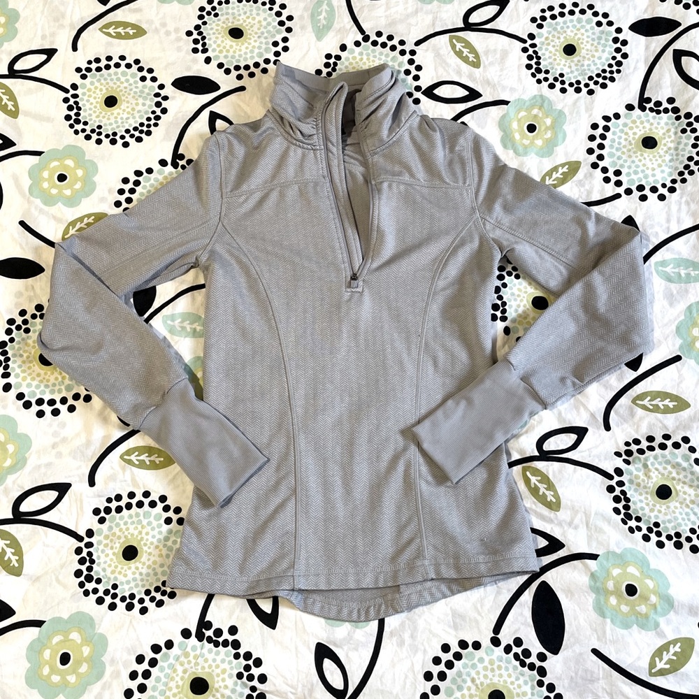 Womens Mondetta Thermal 1/4 Zipper Grey Sweatshirt